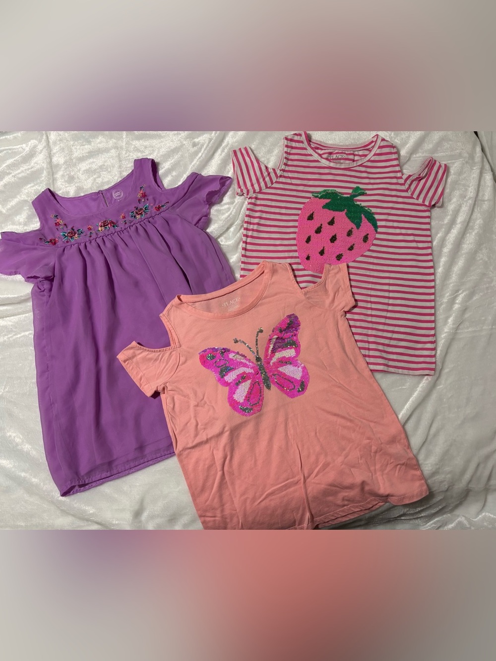Girl’s | Lot of 3 Tops | cute summer tops with cut-out shoulder - EUC
